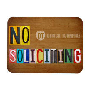 No Soliciting License Plate Art Letter Magnet