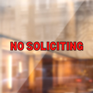 No Soliciting Red Black Outline Business Door