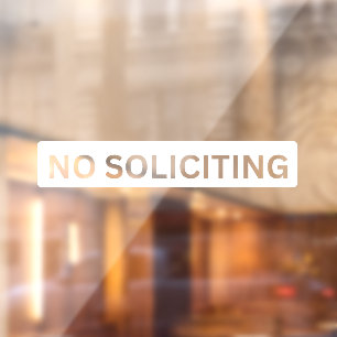 No Soliciting Storefront Decal