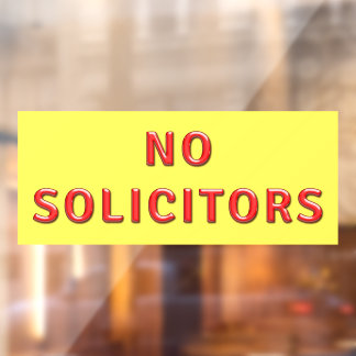 No Solicitors Window Cling