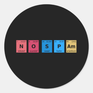 No Spam Periodic Table Classic Round Sticker