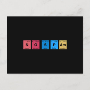 No Spam Periodic Table Postcard