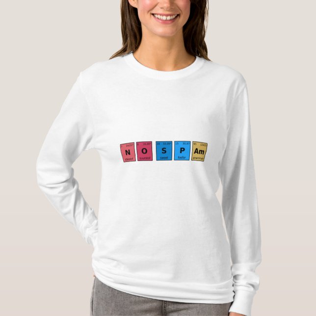 No Spam Periodic Table T-Shirt (Front)