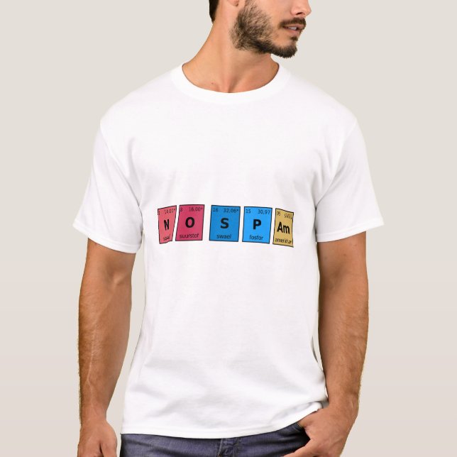 No Spam Periodic Table T-Shirt (Front)