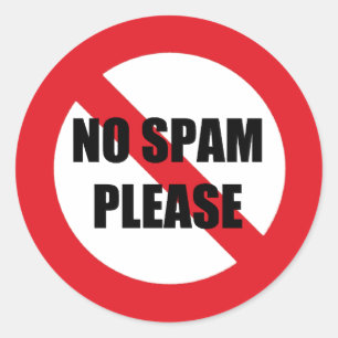 No SPAM please Classic Round Sticker