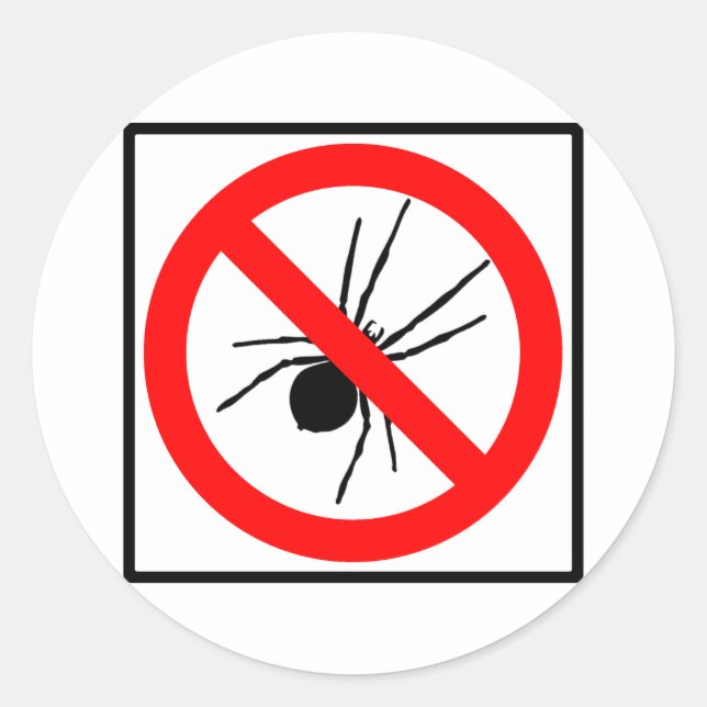 No Spiders Highway Sign Classic Round Sticker (Front)