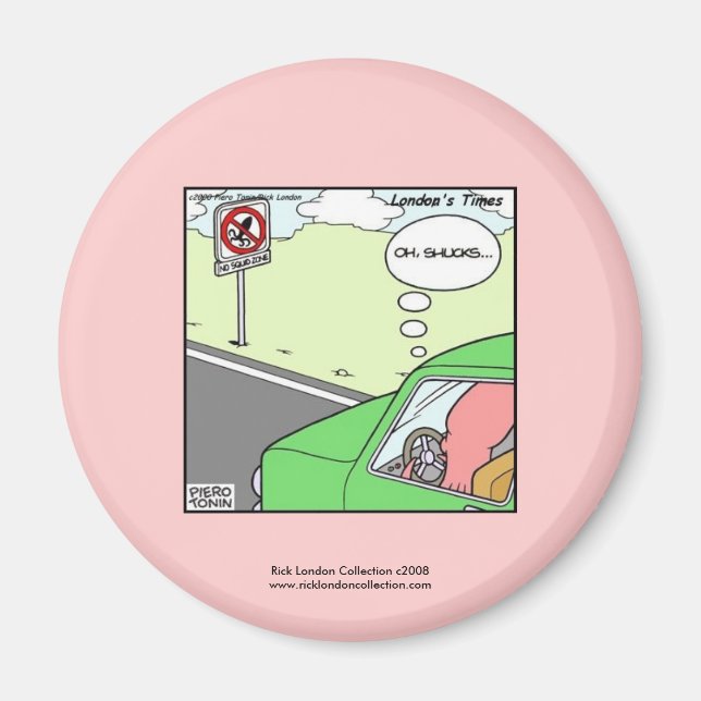 No Squid Zone Hilarious Cartoon Magnet (Front)