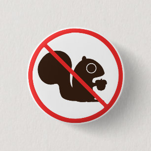 No Squirrels 3 Cm Round Badge