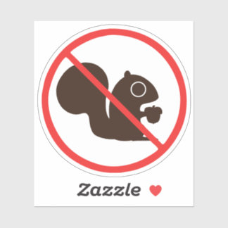 No Squirrels Cute Funny Round
