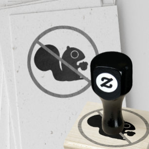 No Squirrels Rubber Stamp