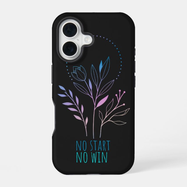 No Start - No Win (mostly black) iPhone 16 Case (Back)