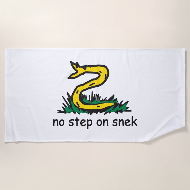 No step on snek memes Gadsden parody SnekRight Beach Towel (Front)