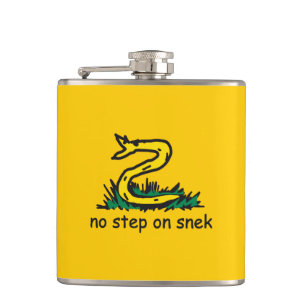 No step on snek memes Gadsden parody SnekRight Hip Flask