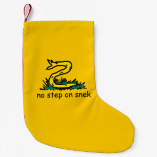 No step on snek memes Gadsden parody SnekRight Small Christmas Stocking
