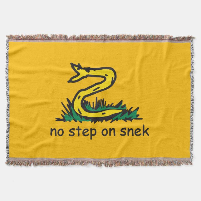No step on snek memes Gadsden parody SnekRight Throw Blanket (Front)
