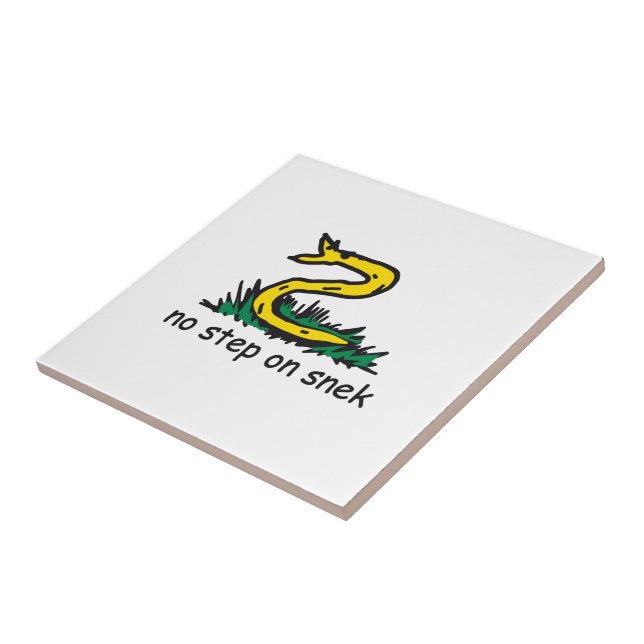 No step on snek memes Gadsden parody SnekRight Tile (Side)