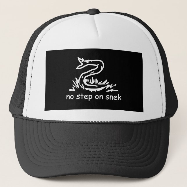 No step on snek memes Gadsden SnekRight black Trucker Hat (Front)