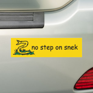 No step on snek memes Gadsden SnekRight yellow Bumper Sticker