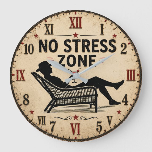 No Stress Zone  Large Clock (Front)