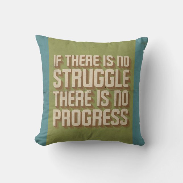 No Struggle No Progress Motivational Pillow (Front)