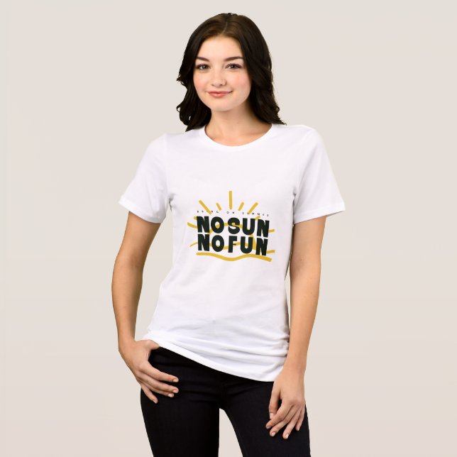 No Sun No Fun – Retro Summer Typography Quote Tri-Blend Shirt (Front Full)