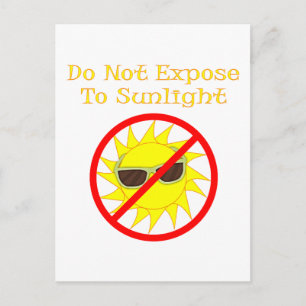 No Sunlight Sunglasses Vampire Goth Humour Postcard