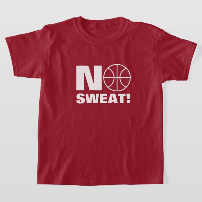 No sweat kid's sport t shirt for basketball player (Laydown)
