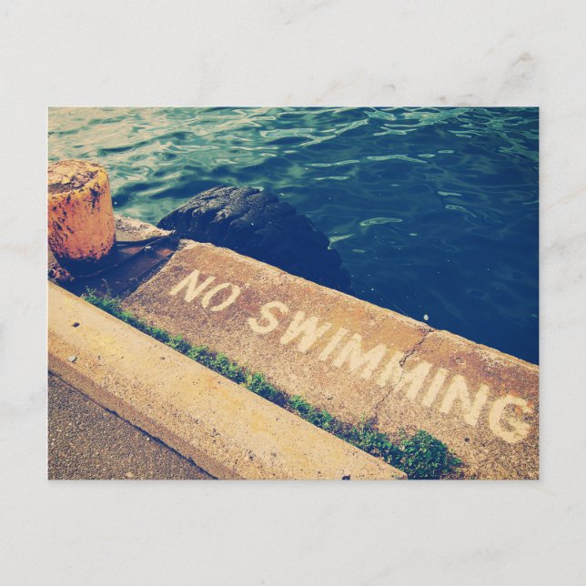 No Swimming Postcard (Front)