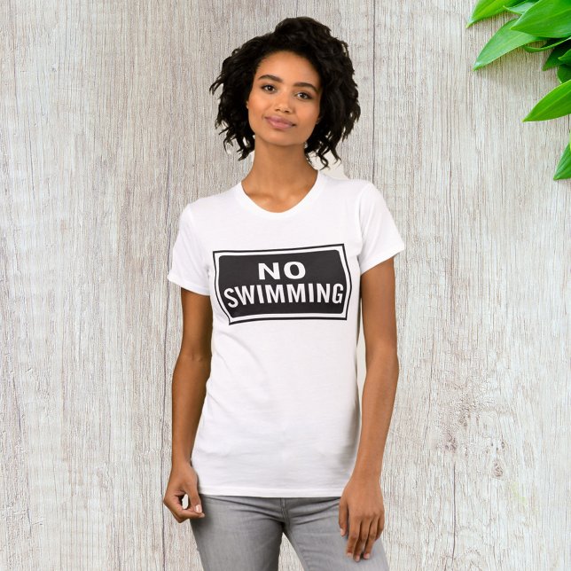 No Swimming Sign Bold Black and White Warning  T-Shirt (Creator Uploaded)