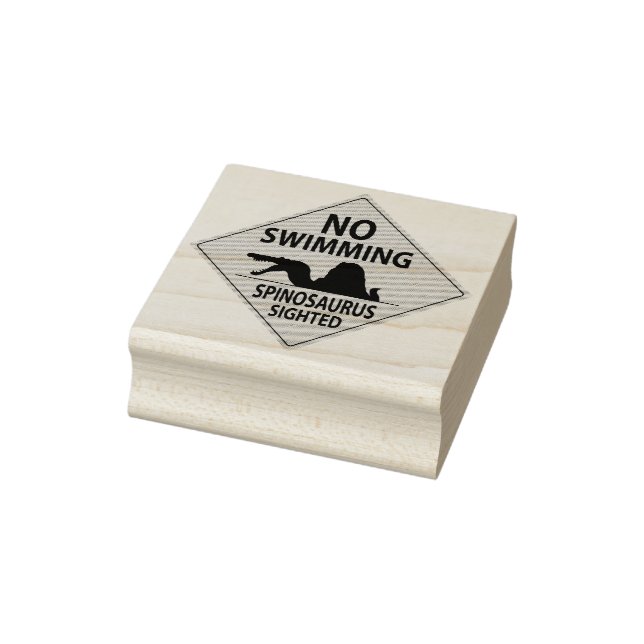 No Swimming - Spinosaurus Rubber Stamp (Stamp)