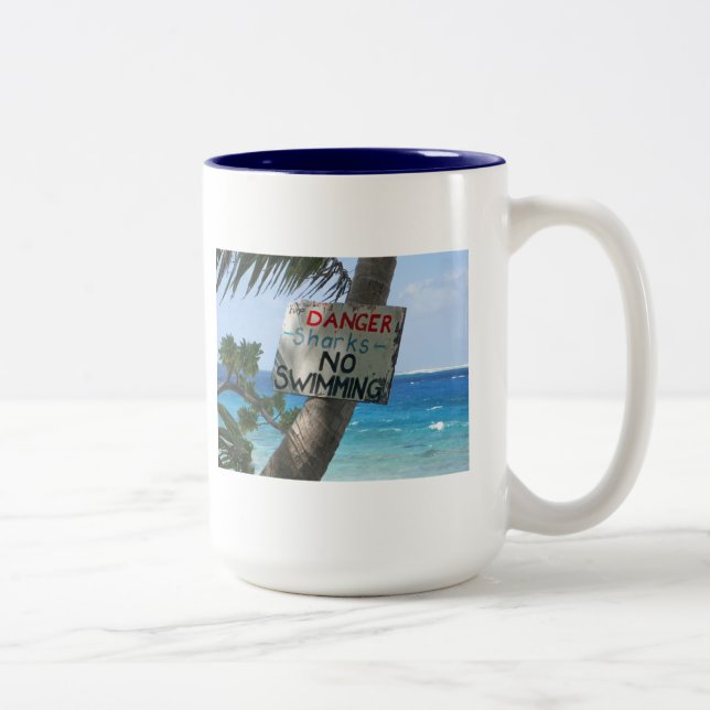 No Swimming! Two-Tone Coffee Mug (Right)