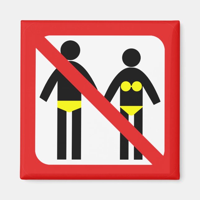 No Swimwear Sign Magnet (Front)