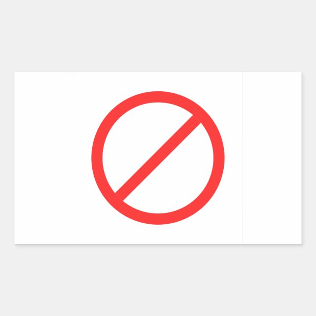 No Symbol Rectangular Sticker (Front)