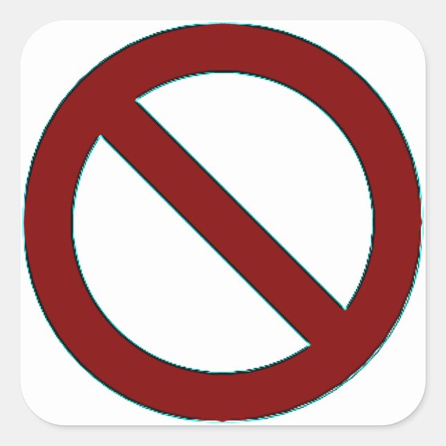 NO! Symbol Sticker (large) (Front)