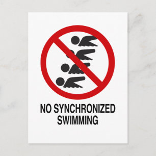 No Synchronised Swimming Vertical Postcard
