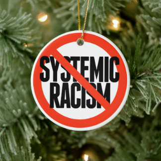 No Systemic Racism Ceramic Tree Decoration