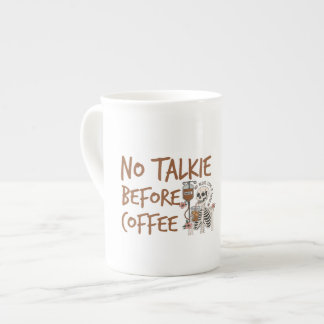 No Talkie Before Coffee funny cat lover gift Bone China Mug