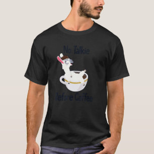 No Talkie Before Coffee Vicuna Guanaco Llama Breed T-Shirt
