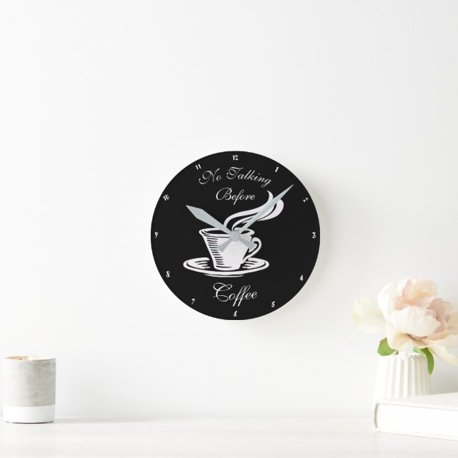 No Talking Before Coffee Humourous Clock (Home)