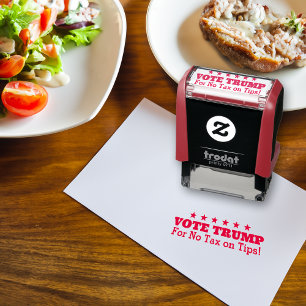 No Tax on Tips Vote Trump 2024 Receipt/Server/Bill Self-inking Stamp