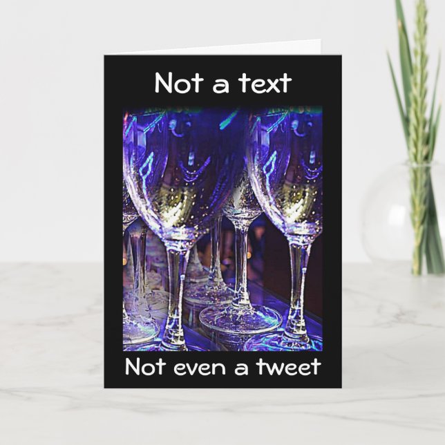 NO TEXT OR TWEET-A CHRISTMAS "TOAST FOR YOU" HOLIDAY CARD (Front)
