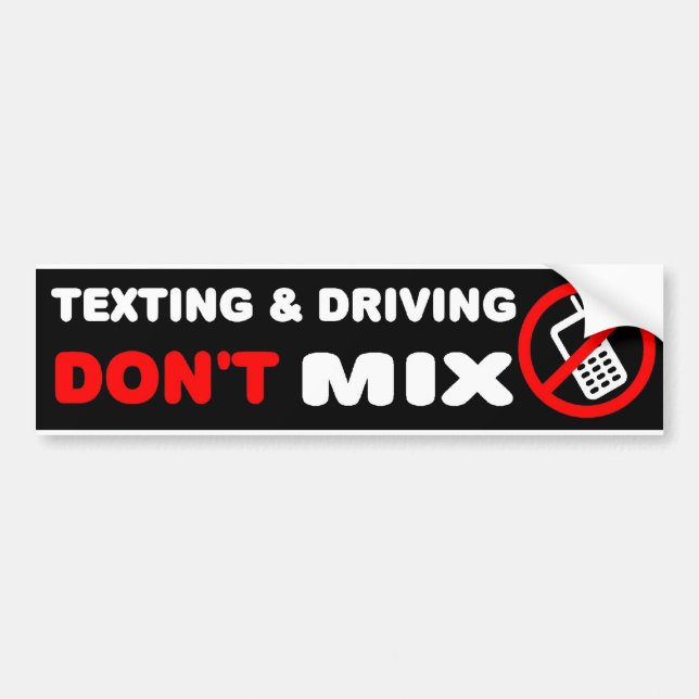 No Texting Bumper Sticker (Front)