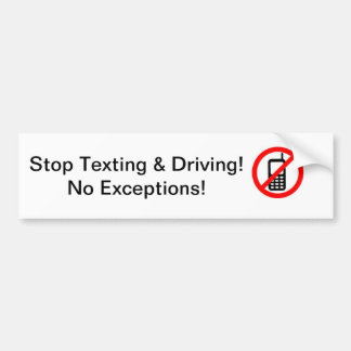 No Texting Bumper Sticker