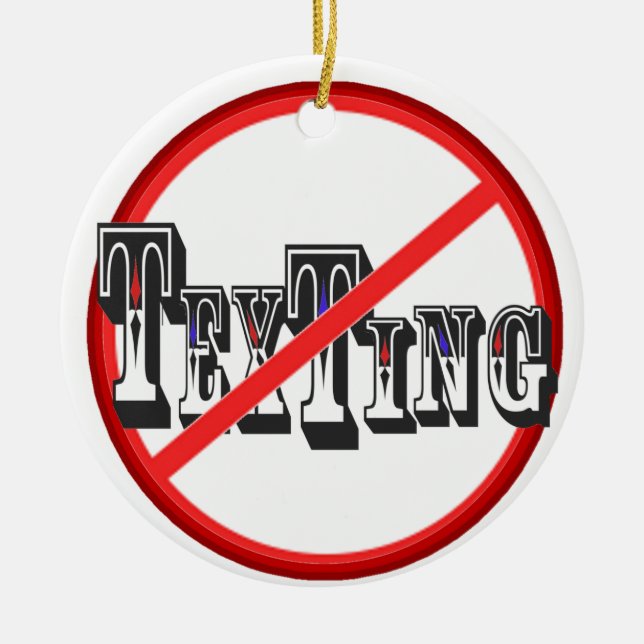No Texting Ceramic Tree Decoration (Front)