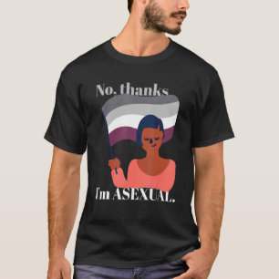 No Thanks I'm Asexual Cute Lgbt Asexual Pride Flag T-Shirt