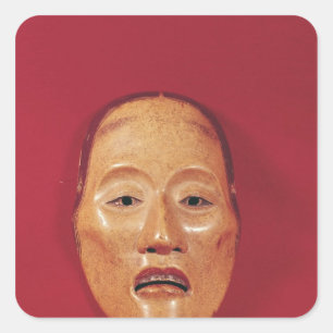 No theatre mask square sticker
