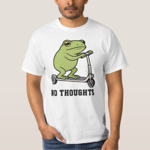No Thoughts Frog Scooter Funny Meme  T-Shirt