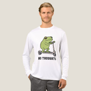 No Thoughts Frog Scooter Funny Meme  Tri-Blend Shirt