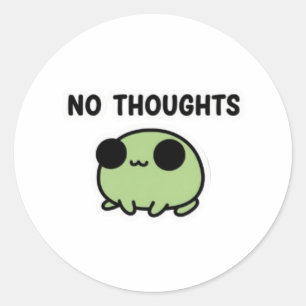 No Thoughts Frog Sticker Cute Empty Mind Frog Mini