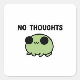 No Thoughts Frog Sticker Cute Empty Mind Frog Mini